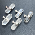 Silver-Plated Double-Terminated Quartz Crystal Pendant