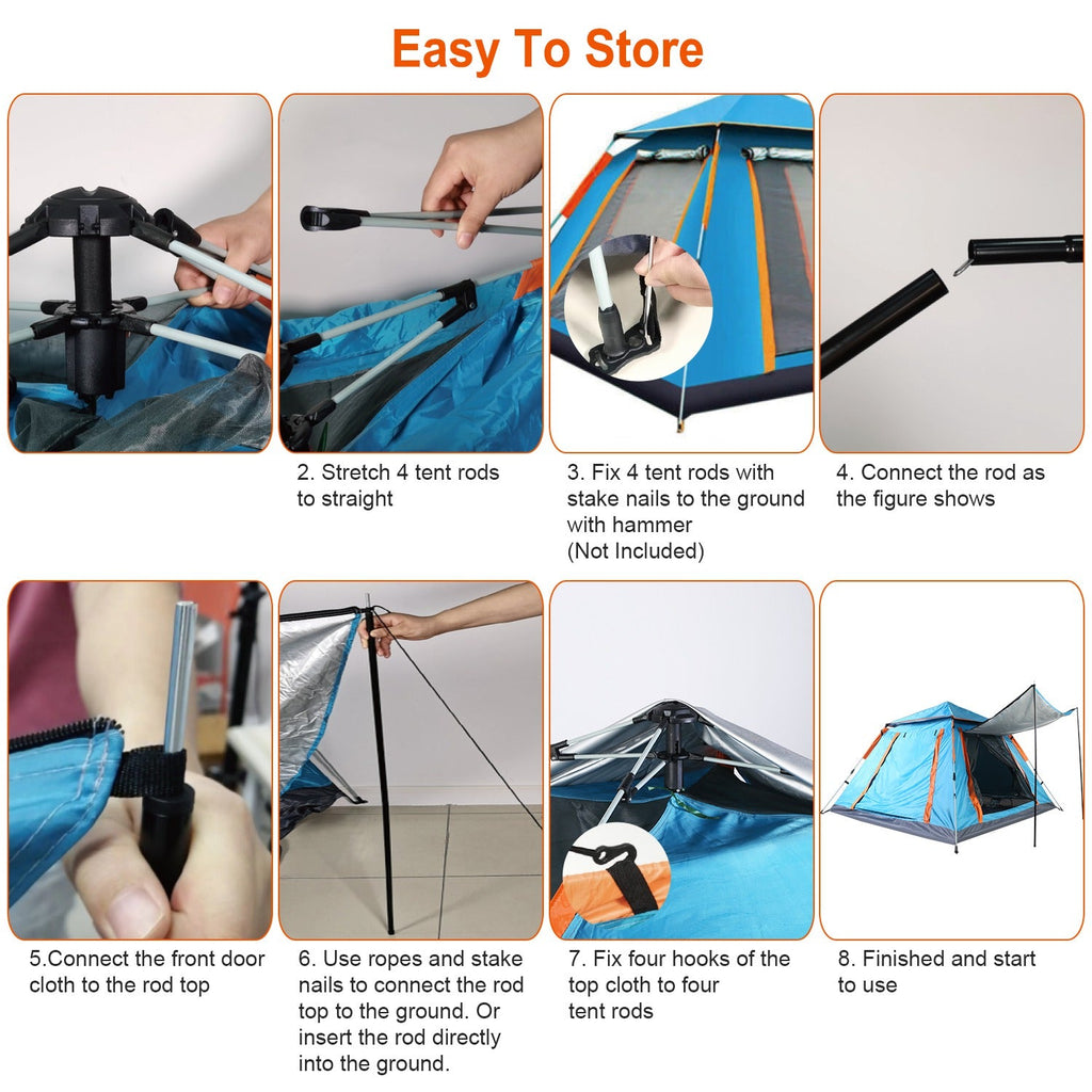 4–5-Person Camping Tent with Mosquito Mesh Windows