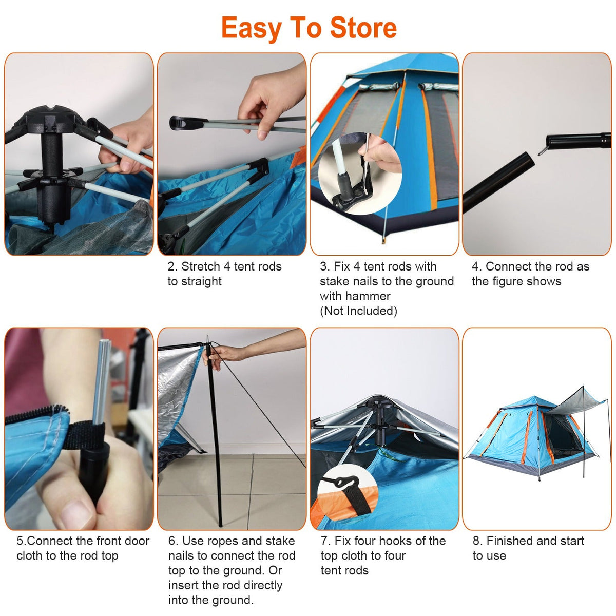 4–5-Person Camping Tent with Mosquito Mesh Windows