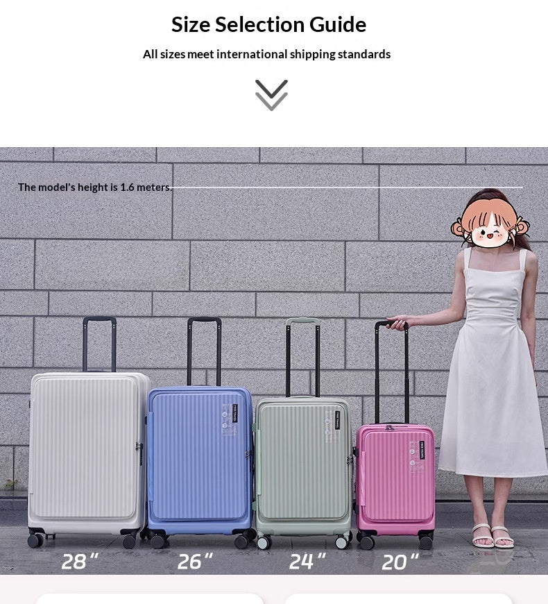 Expandable Front-Opening Spinner Suitcase with TSA Lock — Black