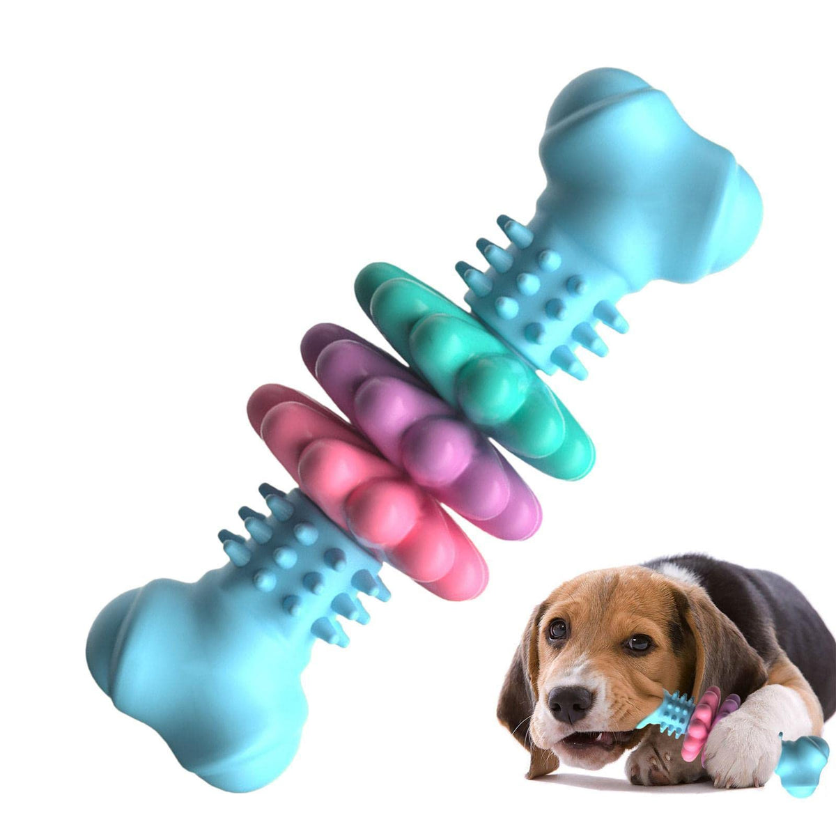 Dog Chew Toy Dog Bone Type Dogs Teeth Cleaning Toys Indestructible TPR Bone Chewing Bite Resistant Teething