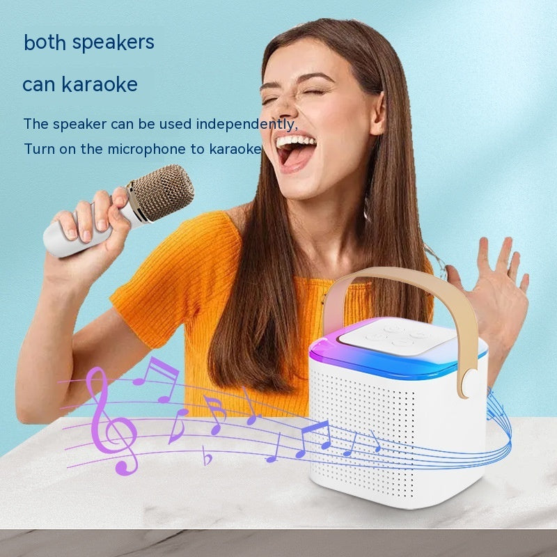 Bluetooth Karaoke Speaker with 2 Wireless Mics & RGB Lights