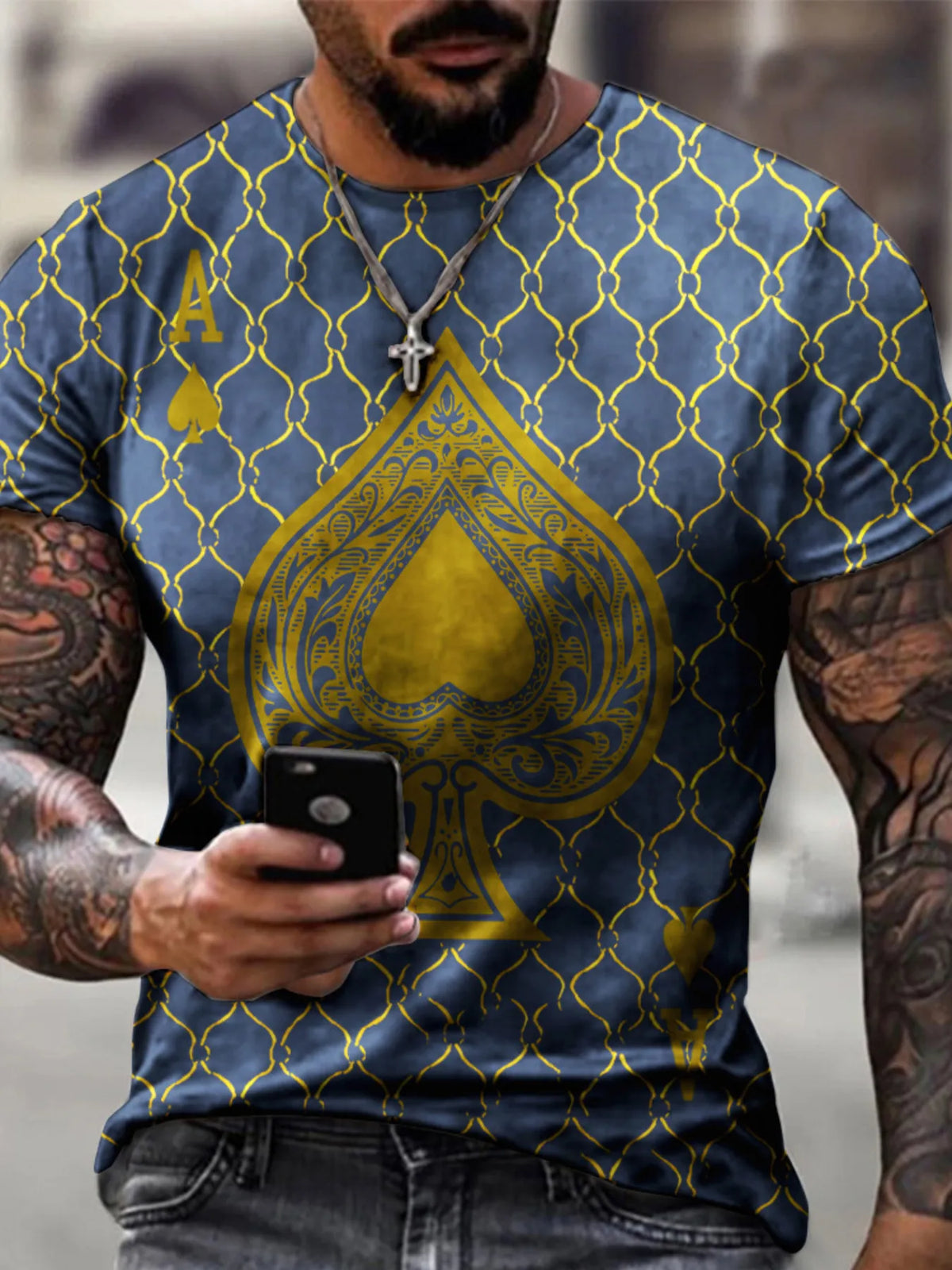 Men's Plus Size Ace of Spades T-Shirt – S–5XL