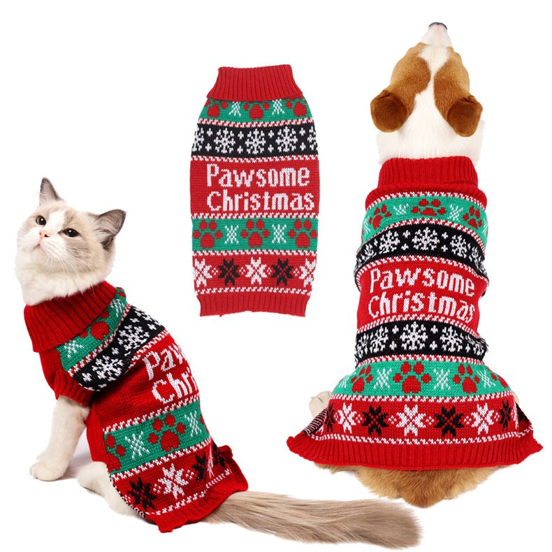 Cartoon Winter Dog Sweater & Coat for Small Dogs and Cats