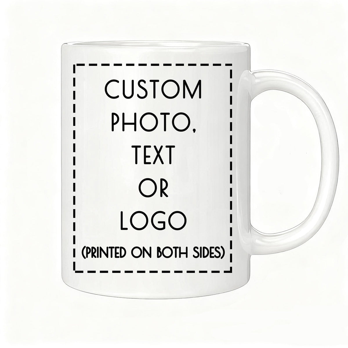 Custom Double-Sided Photo & Text Ceramic Mug – 11 oz