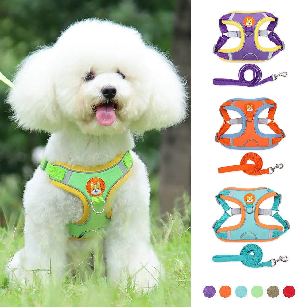 Reflective Dog & Cat Harness with Leash – Adjustable No-Pull Vest