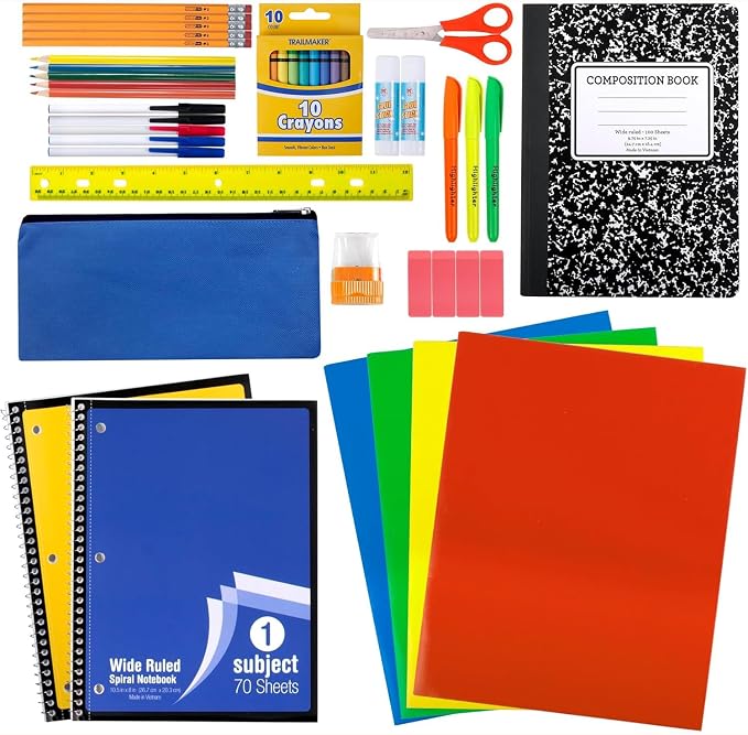 Trail Maker K–12 School Supplies Kit, 45 Pieces