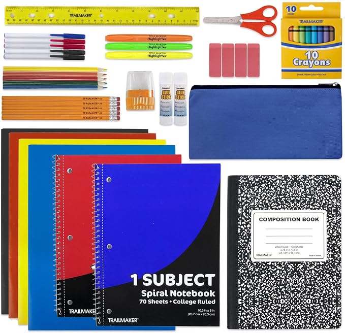 Trail Maker K–12 School Supplies Kit, 45 Pieces
