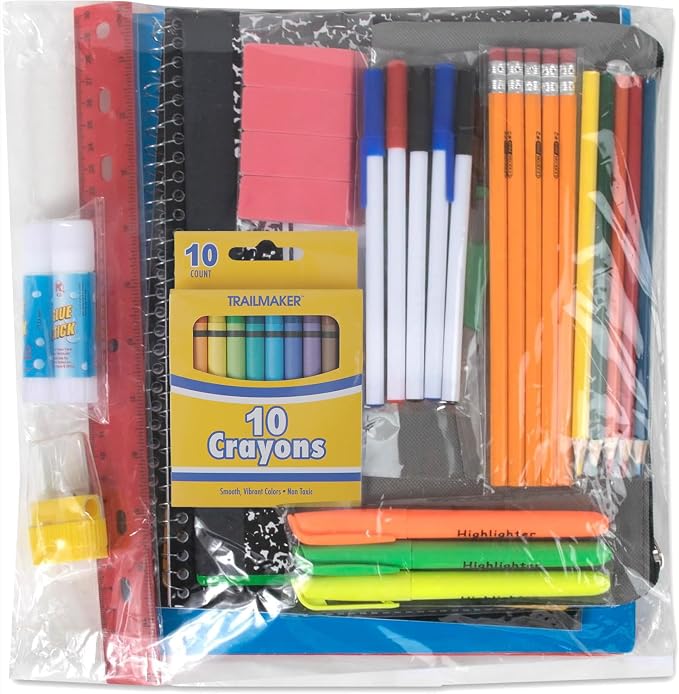 Trail Maker K–12 School Supplies Kit, 45 Pieces