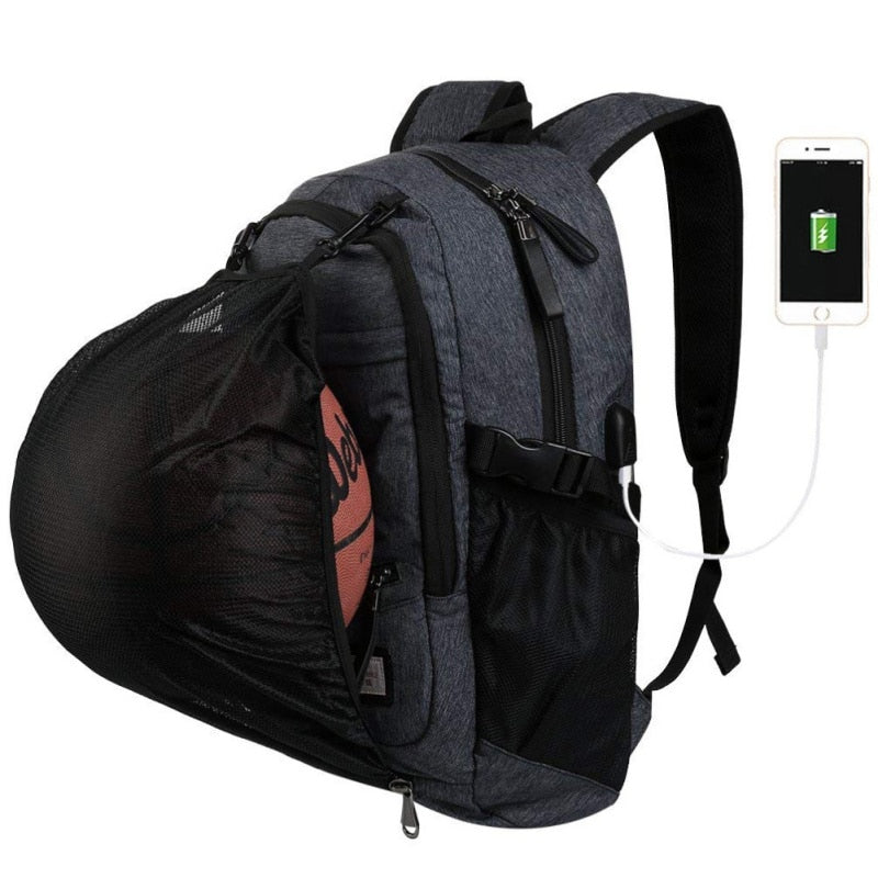 Basketball Backpack with Ball Net & Laptop Storage