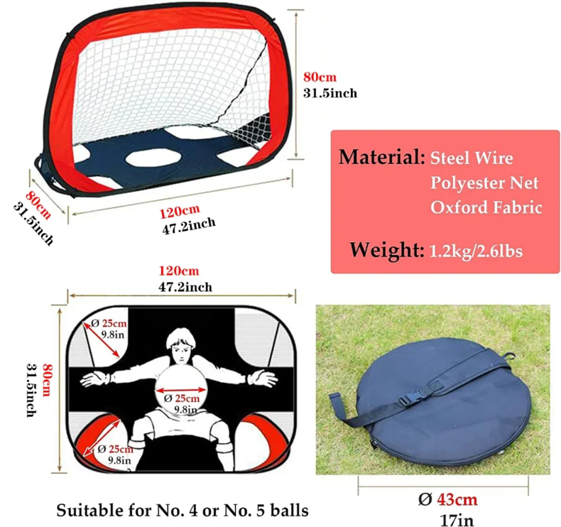 Portable Folding Soccer Training Goal