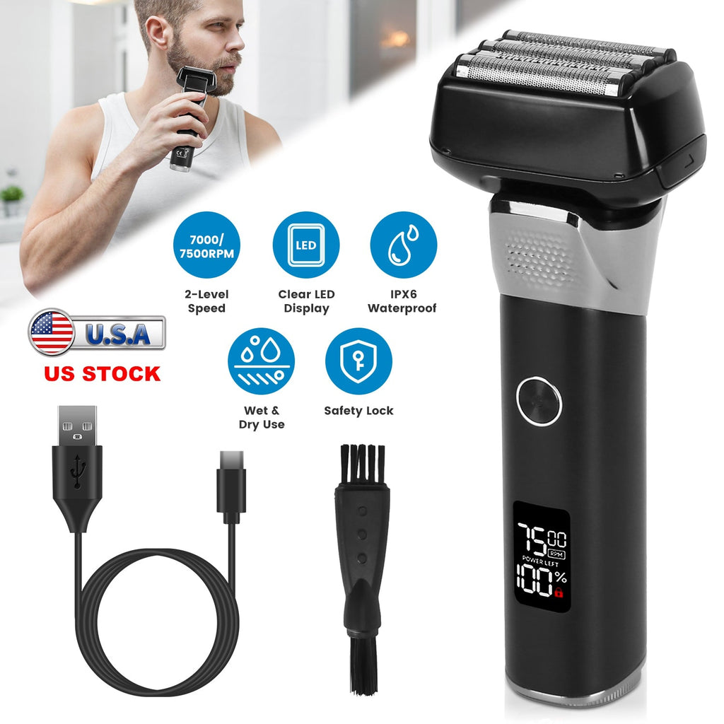 5-Blade Wet & Dry Electric Foil Shaver with LED Display