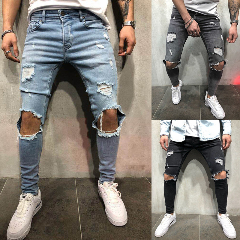 Men's Ripped Slim-Fit Jeans