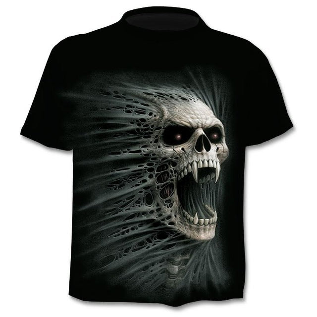 Men's Gothic Skull Punk Graphic T-Shirt