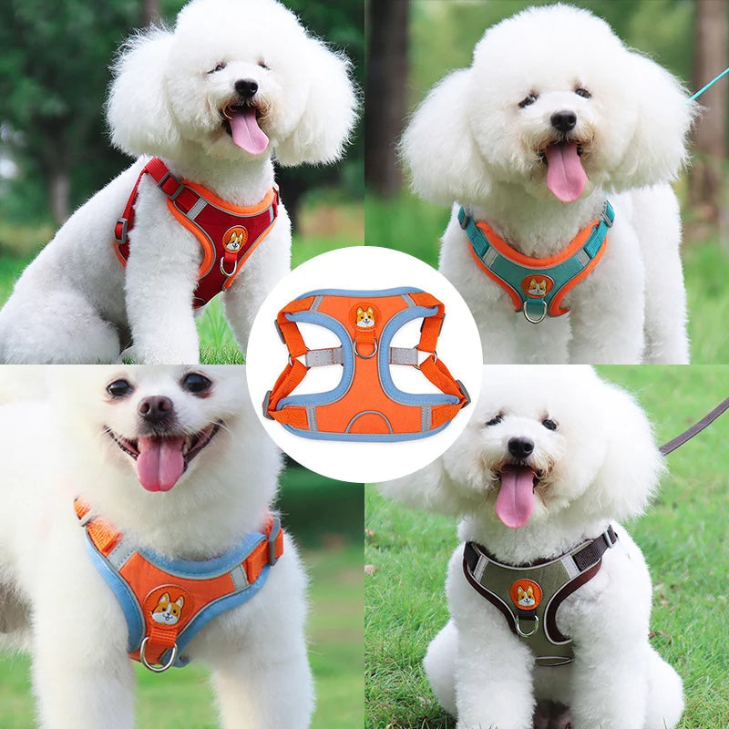 Reflective Dog & Cat Harness with Leash – Adjustable No-Pull Vest
