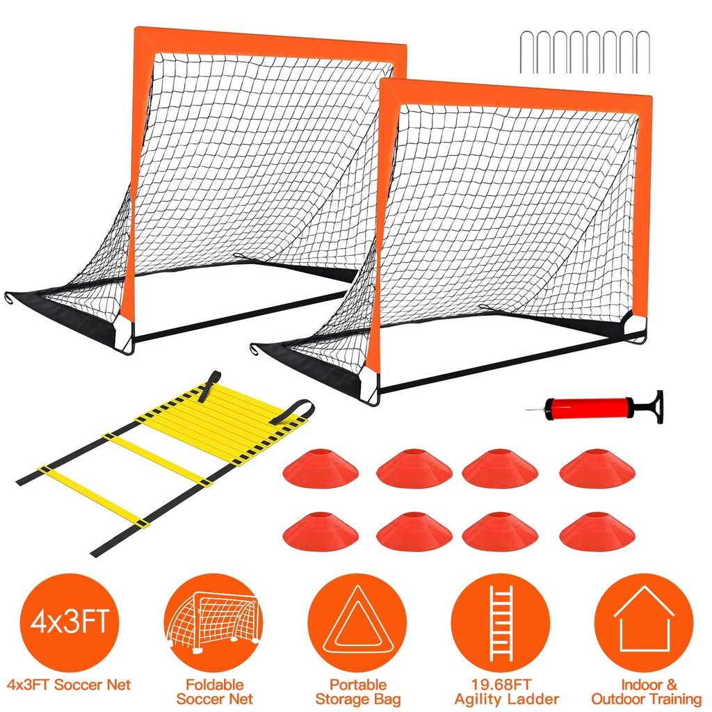 Kids' 4 x 3 Ft Soccer Training Goal & Agility Set