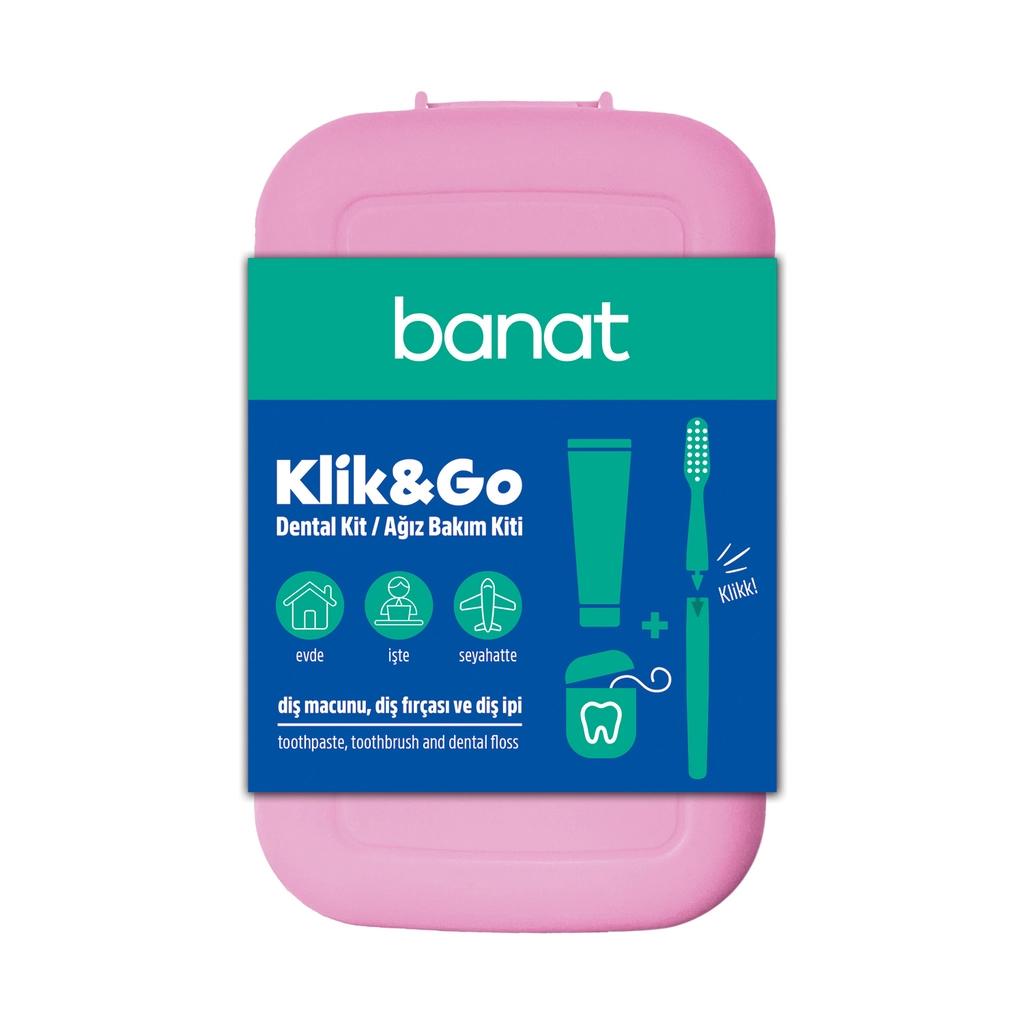 Banat Klick & Go Travel Oral Care Kit with Toothpaste & Floss