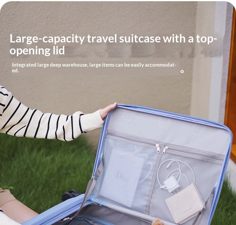 Expandable Front-Opening Spinner Suitcase with TSA Lock — Black
