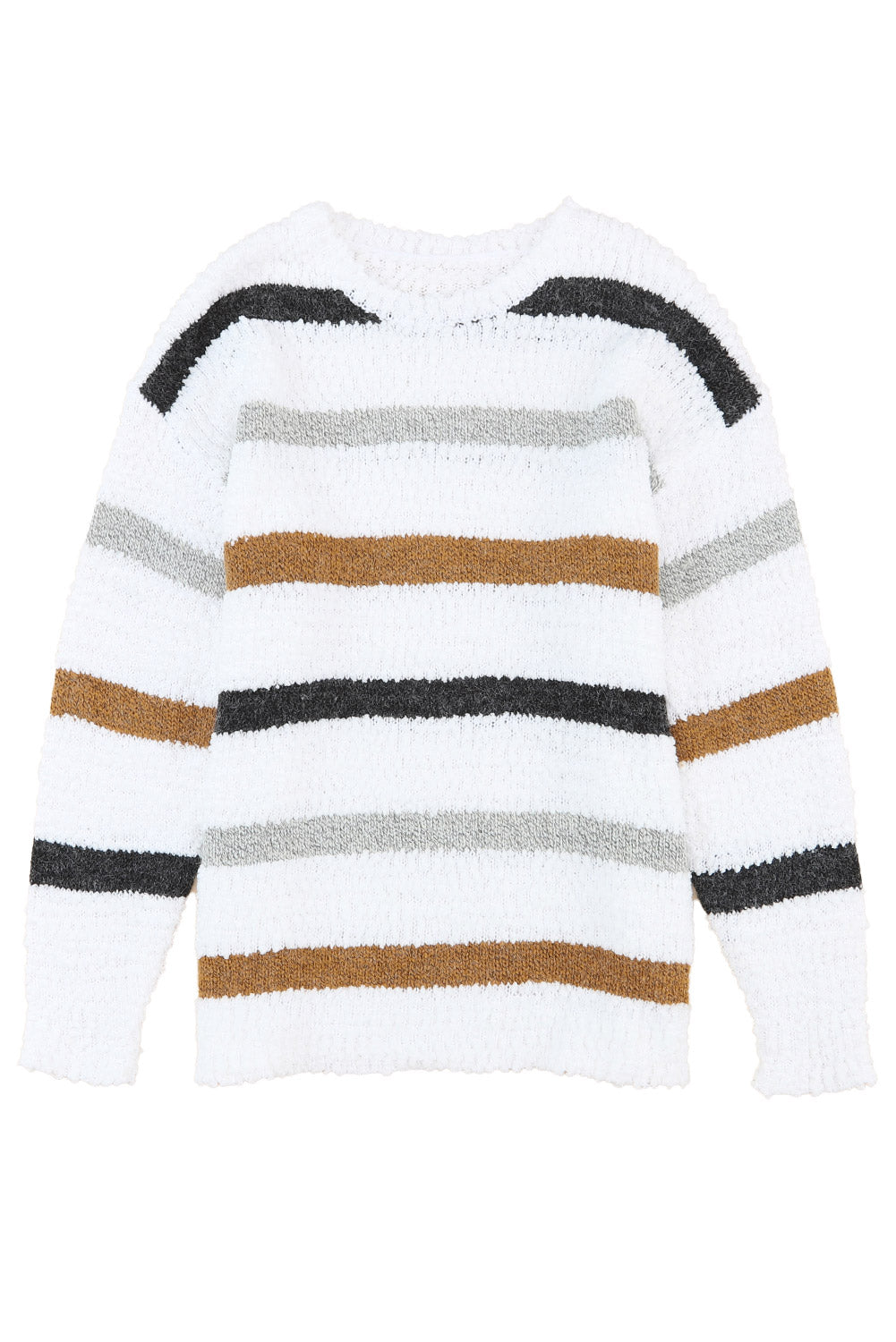 Women's Striped Popcorn-Knit Sweater