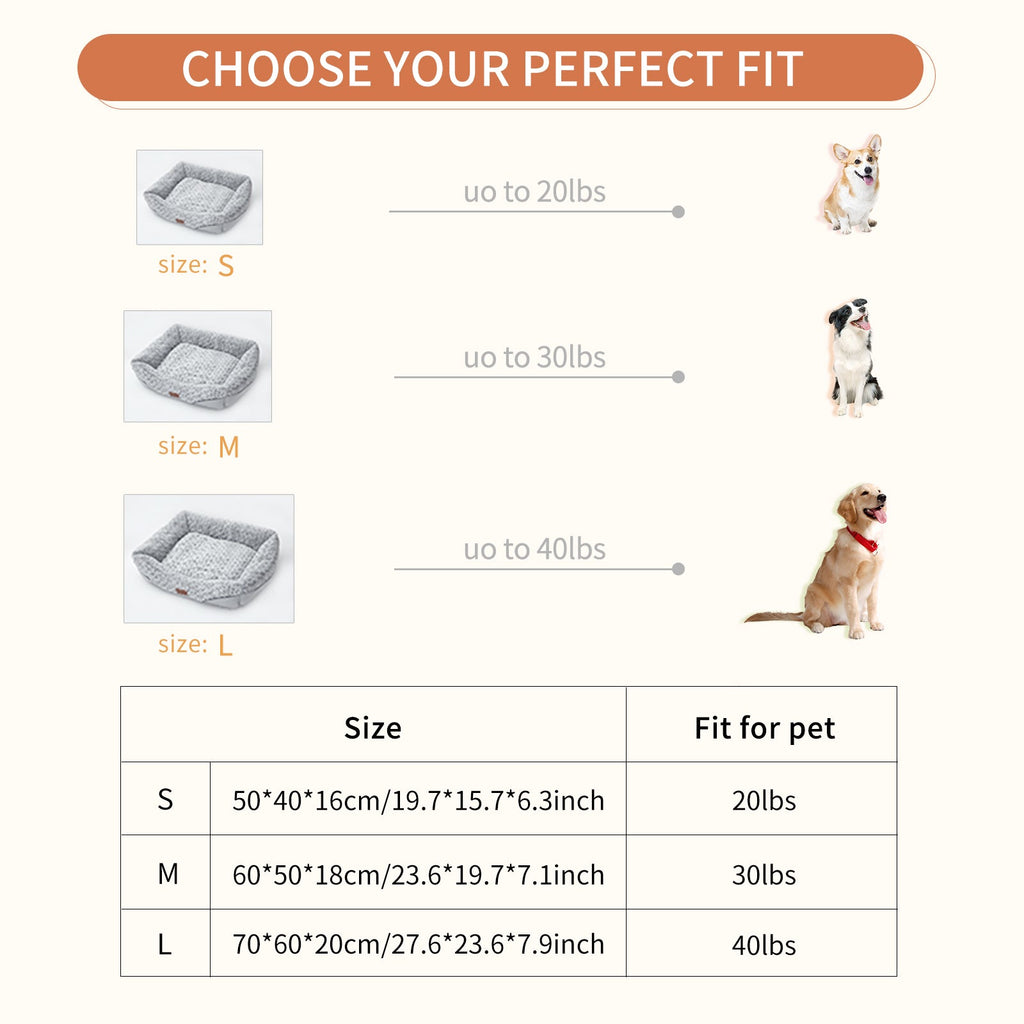 Swirl Rose Velvet Dog Beds For Small Medium Dogs Removable Cushion Calming Dog Sofa Beds Anti-Anxiety Machine