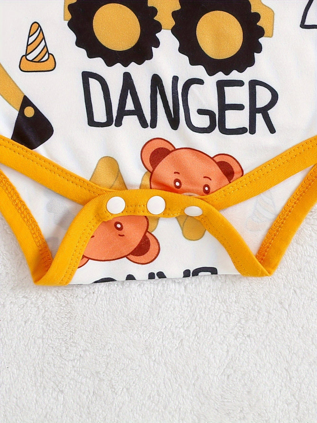 Baby Bear & Excavator Knit Romper, Pants & Beanie Set