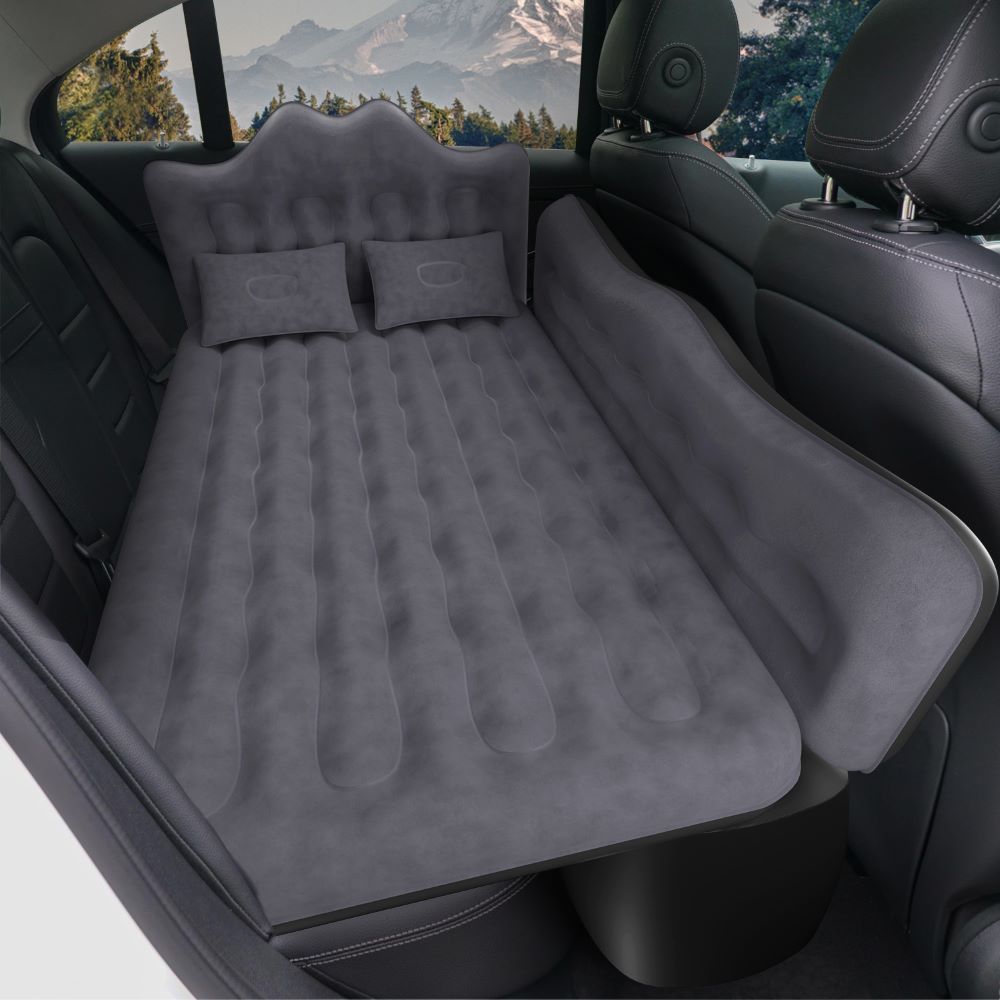 Umbrauto Backseat Camping Air Mattress with Pump & Pillows — Black