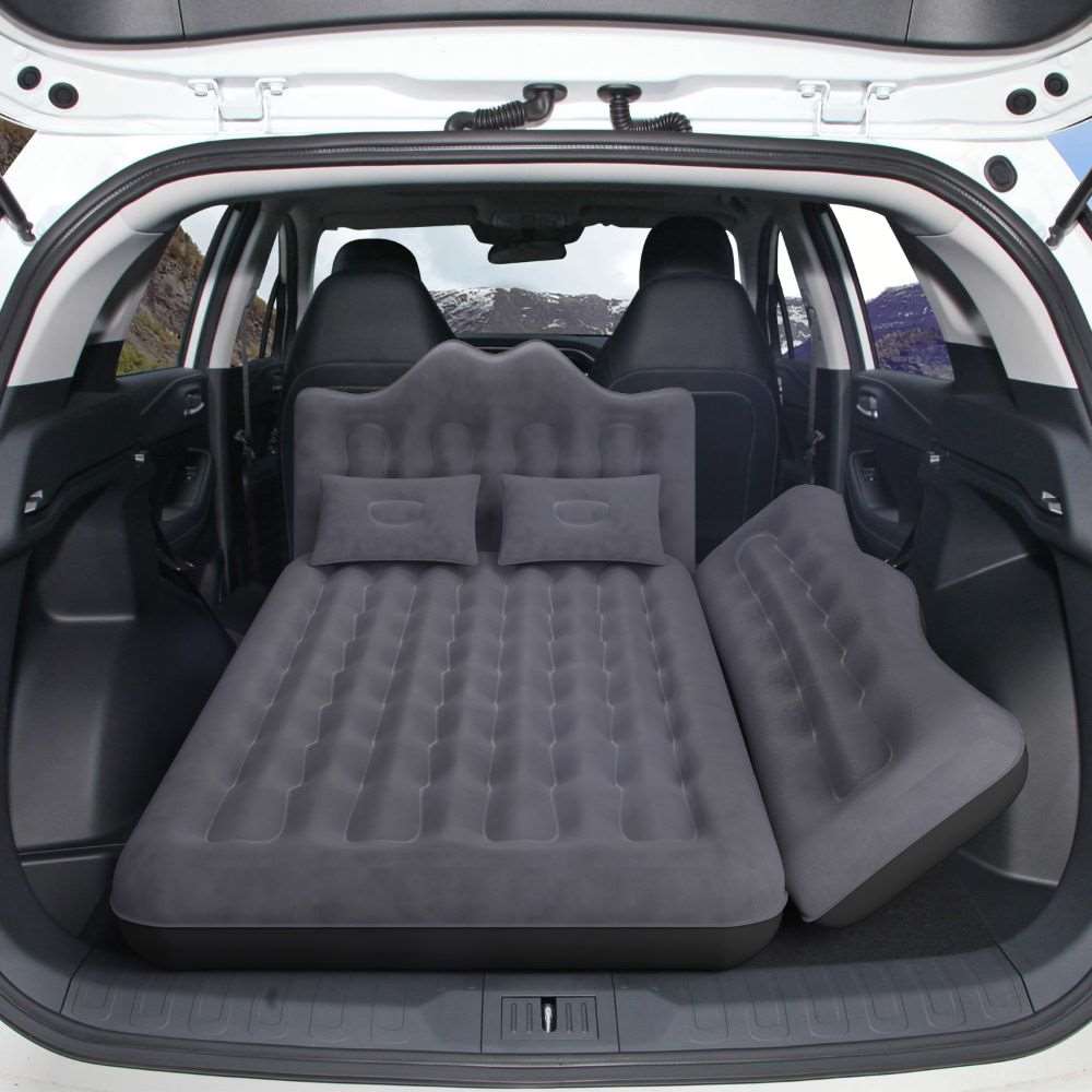 Umbrauto Backseat Camping Air Mattress with Pump & Pillows — Black