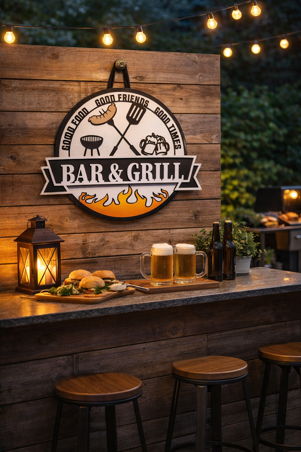 Bar & Grill Sign for Outdoor Patio Kitchens