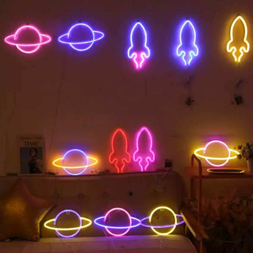 Battery & USB Powered LED Neon Wall Light Sign