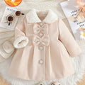 Baby Girls’ Fleece Turtleneck Jacket with Bow