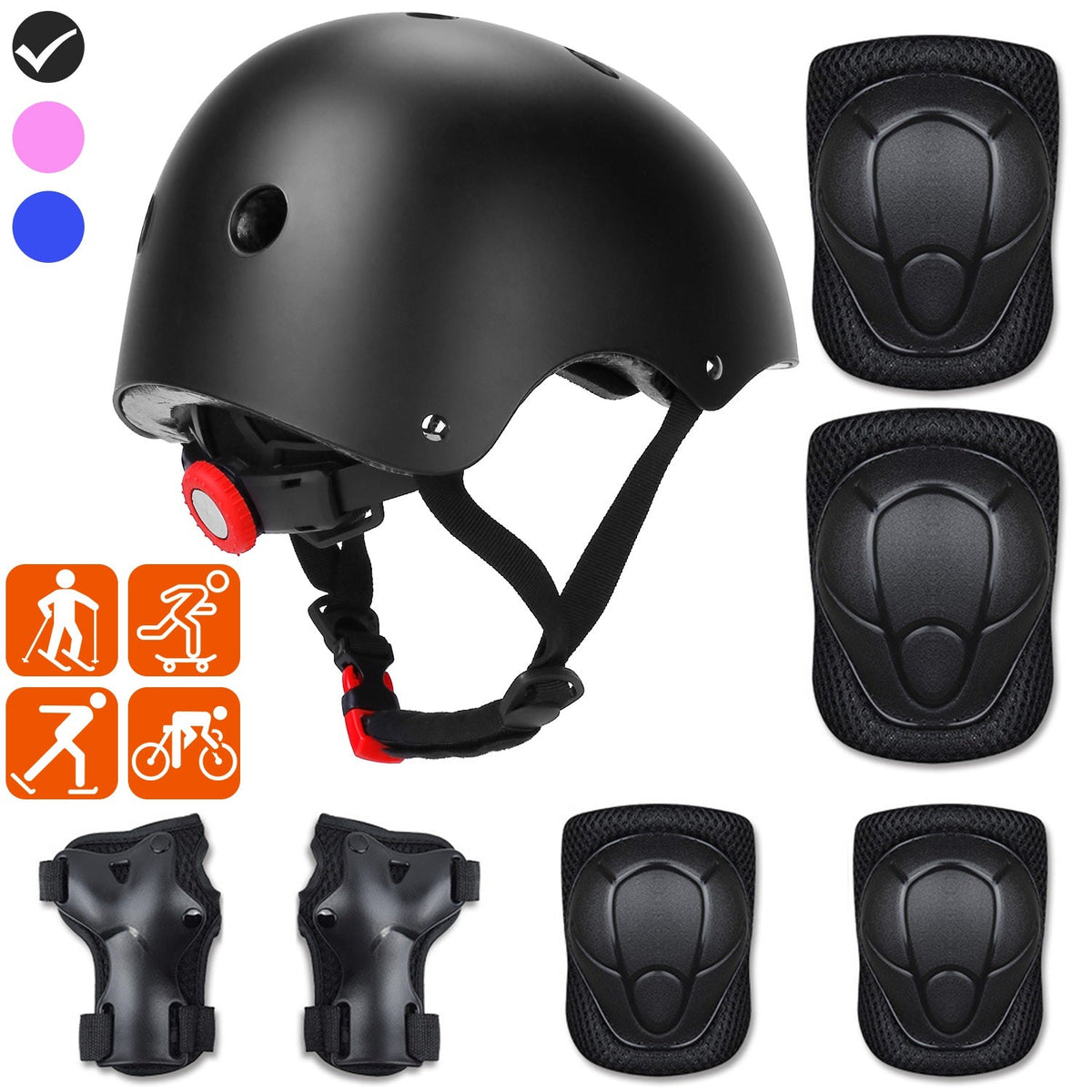 GBruno Kids’ Helmet & Safety Gear Set, 7 Pieces