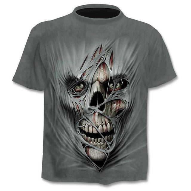 Men's Gothic Skull Punk Graphic T-Shirt