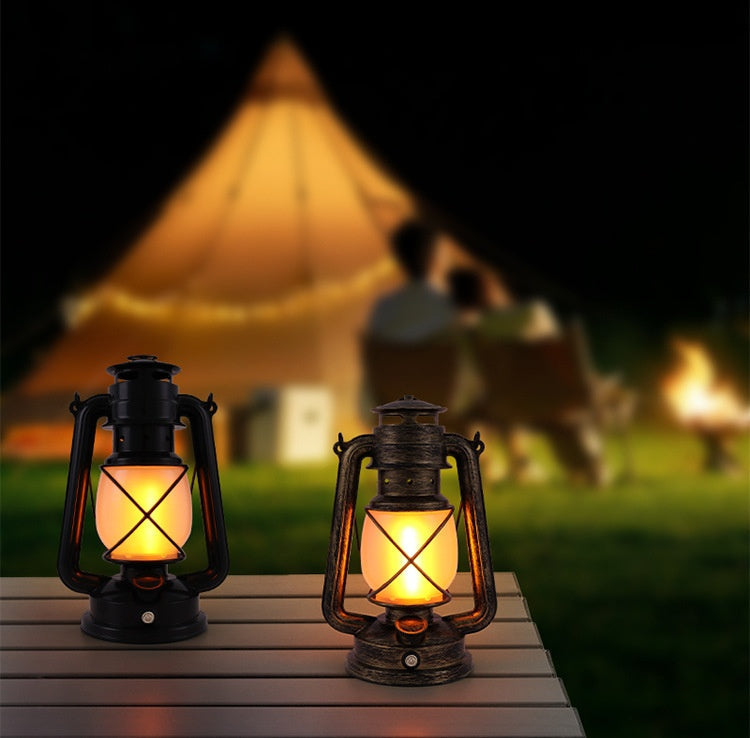 Rechargeable Retro Flame LED Camping Table Lantern