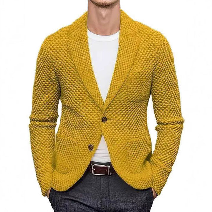 Men's Lapel-Collar Knit Cardigan Jacket