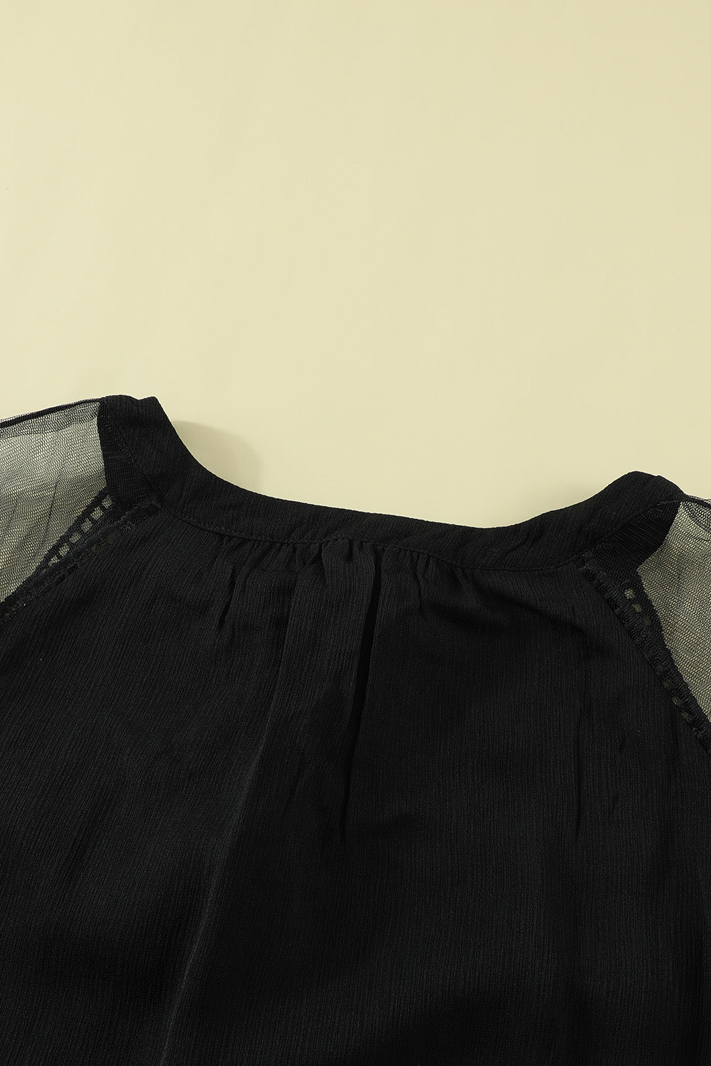 Lace-Detail Tie-Neck Blouse