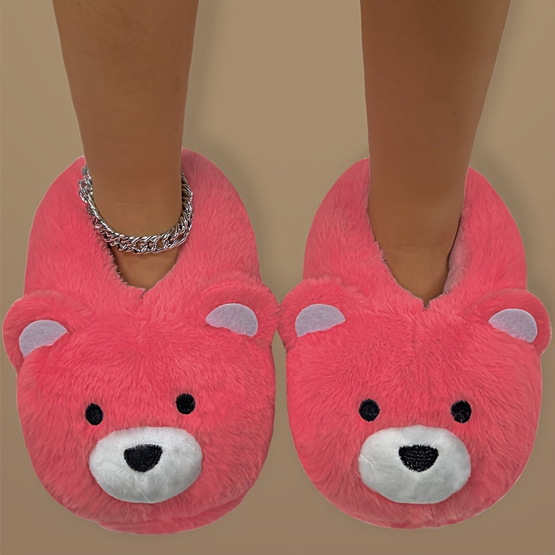 Polar Bear Plush Slippers — Blue & Purple Tie-Dye