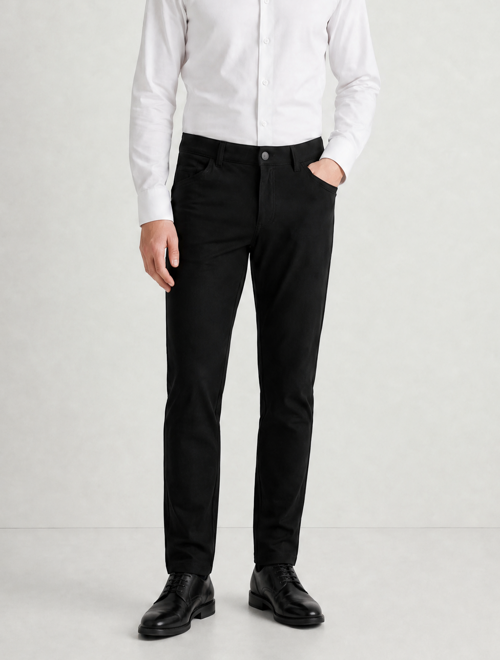 Men's Super-Stretch Casual Chinos – Black