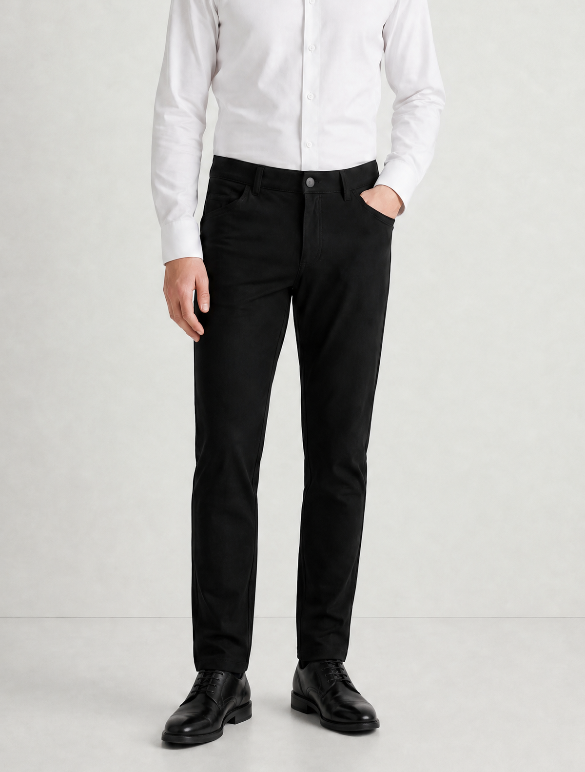 Men's Super-Stretch Casual Chinos – Black