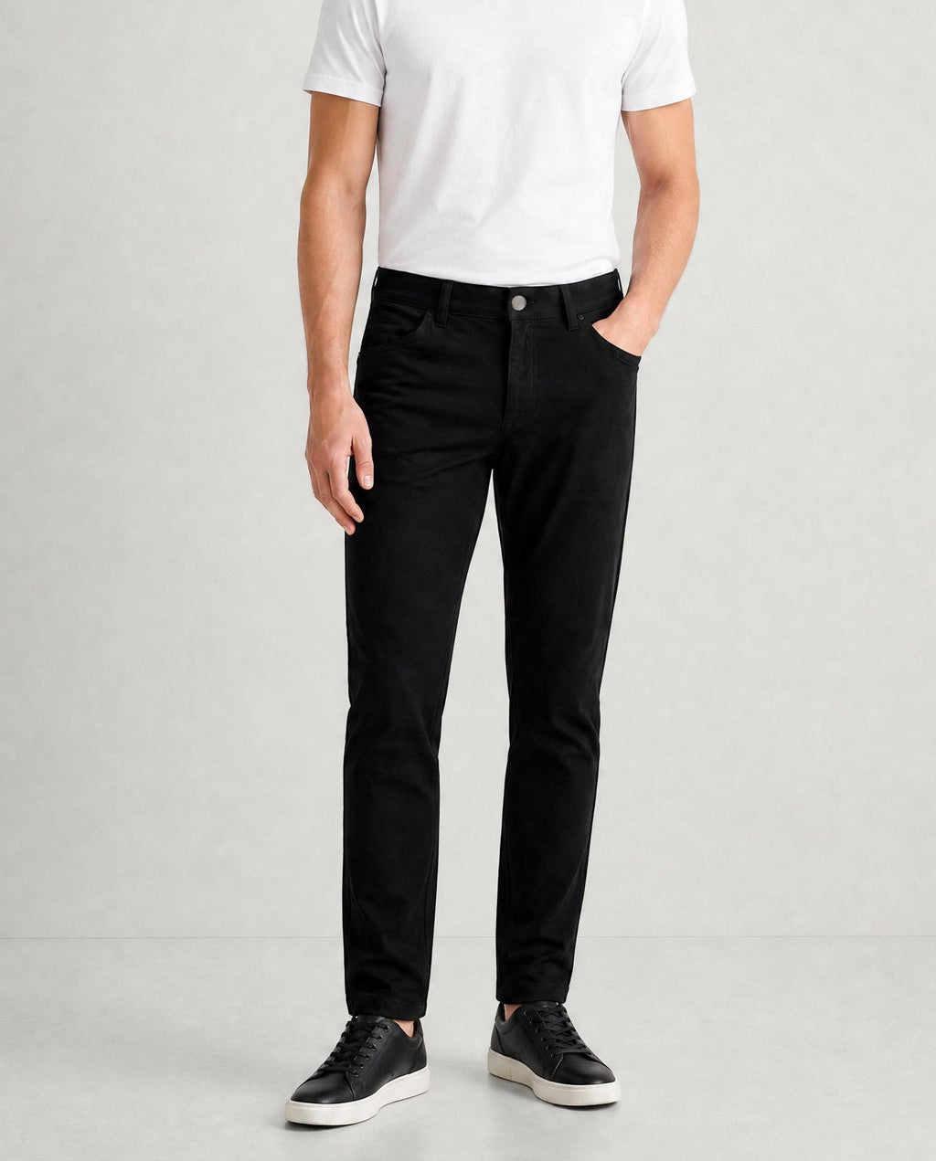 Men's Super-Stretch Casual Chinos – Black