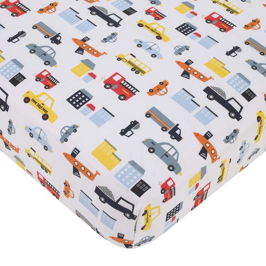 NoJo Transportation Trails Nursery Crib Bedding — 4 Pieces