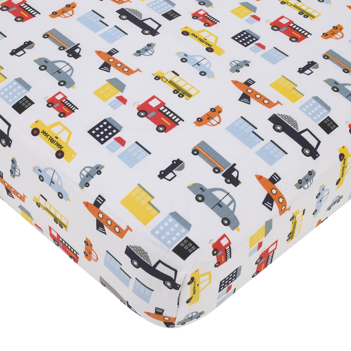 NoJo Transportation Trails Nursery Crib Bedding — 4 Pieces