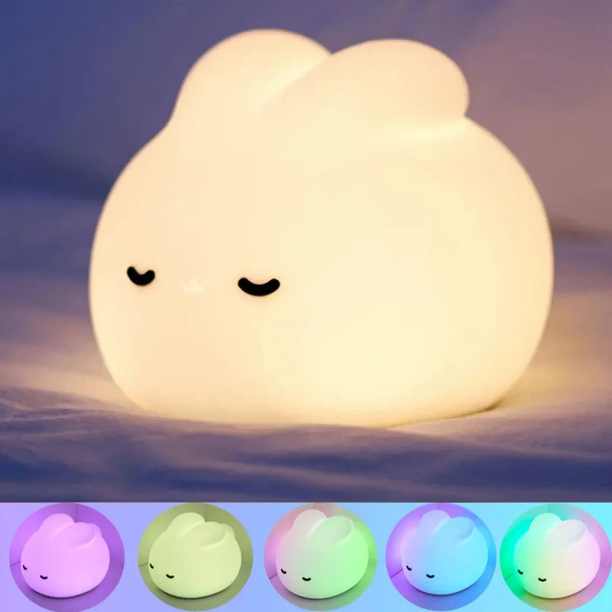 Soft Silicone Bunny LED Night Light for Kids