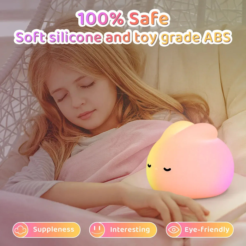 Soft Silicone Bunny LED Night Light for Kids
