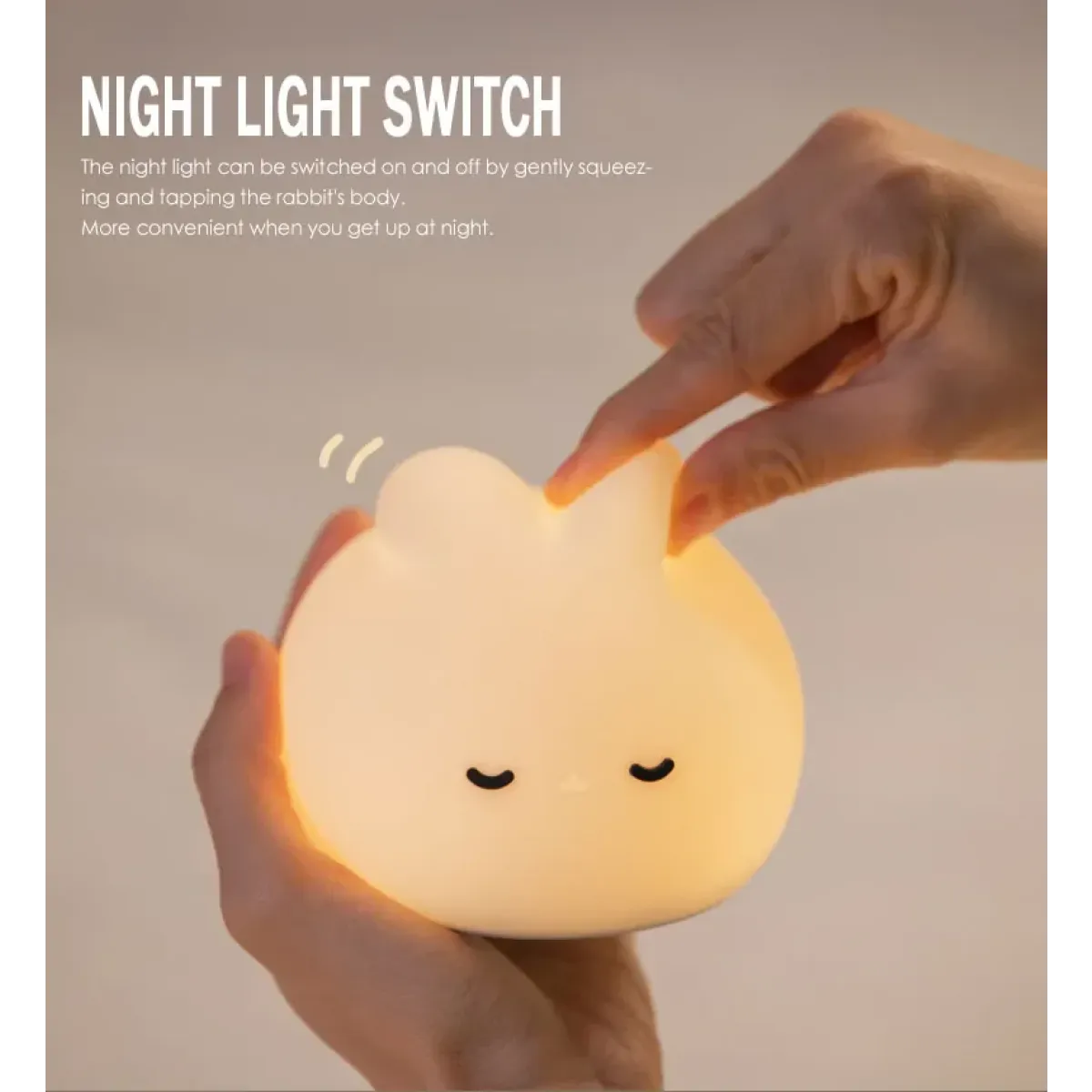 Soft Silicone Bunny LED Night Light for Kids