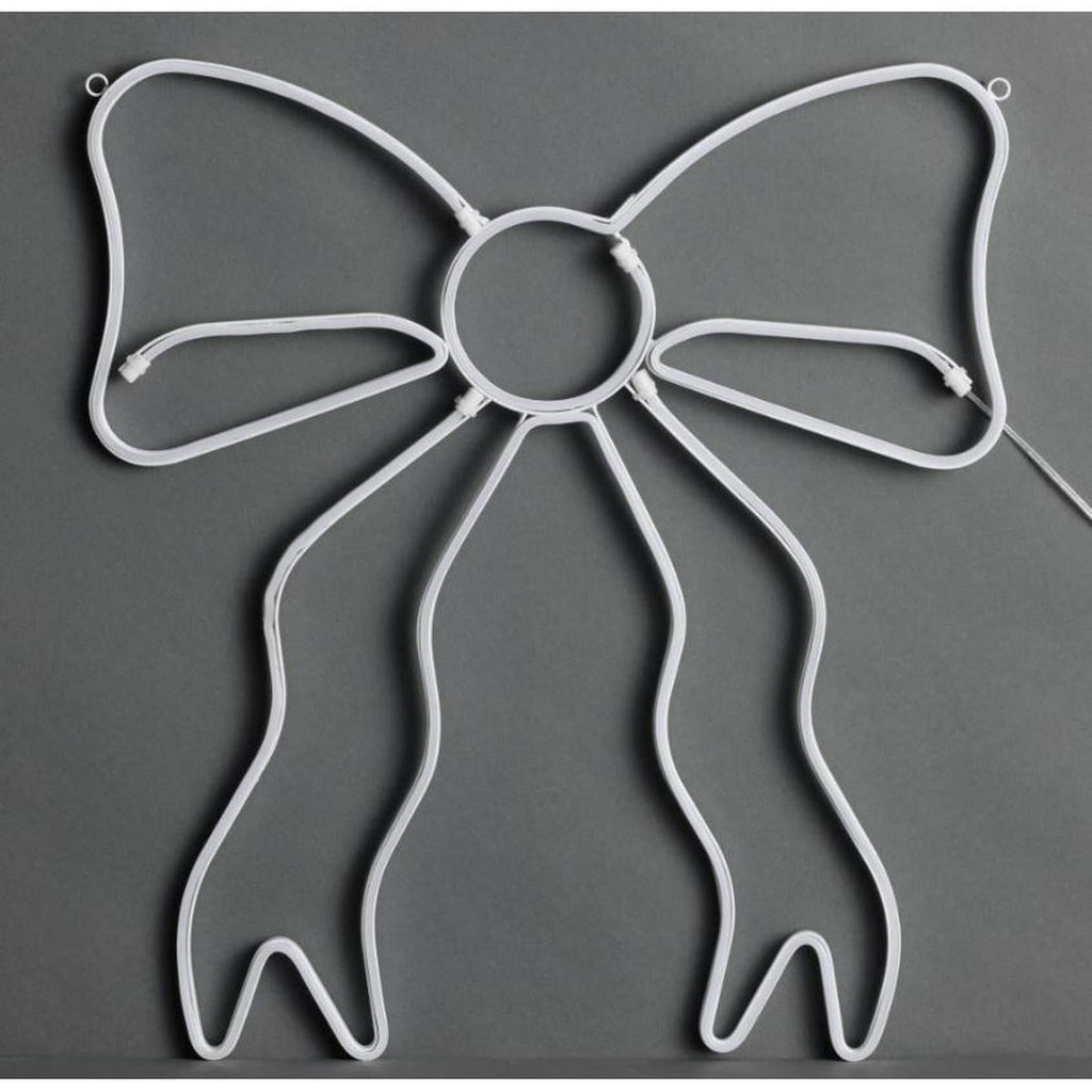 19" Lighted Neon Bow Christmas Window Silhouette