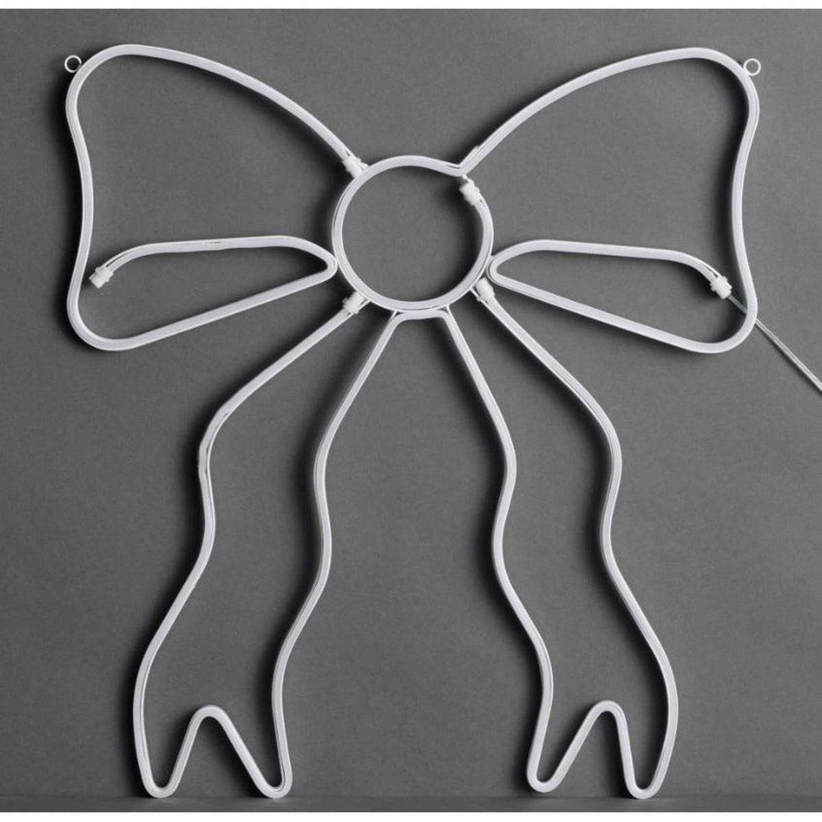 19" Lighted Neon Bow Christmas Window Silhouette