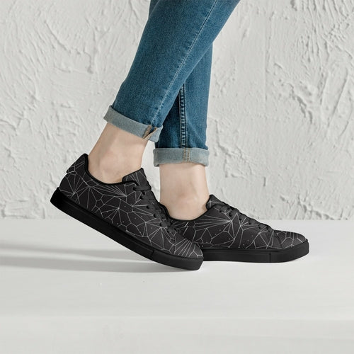 Jacki Easlick Architectural Print Leather Low-Top Sneakers