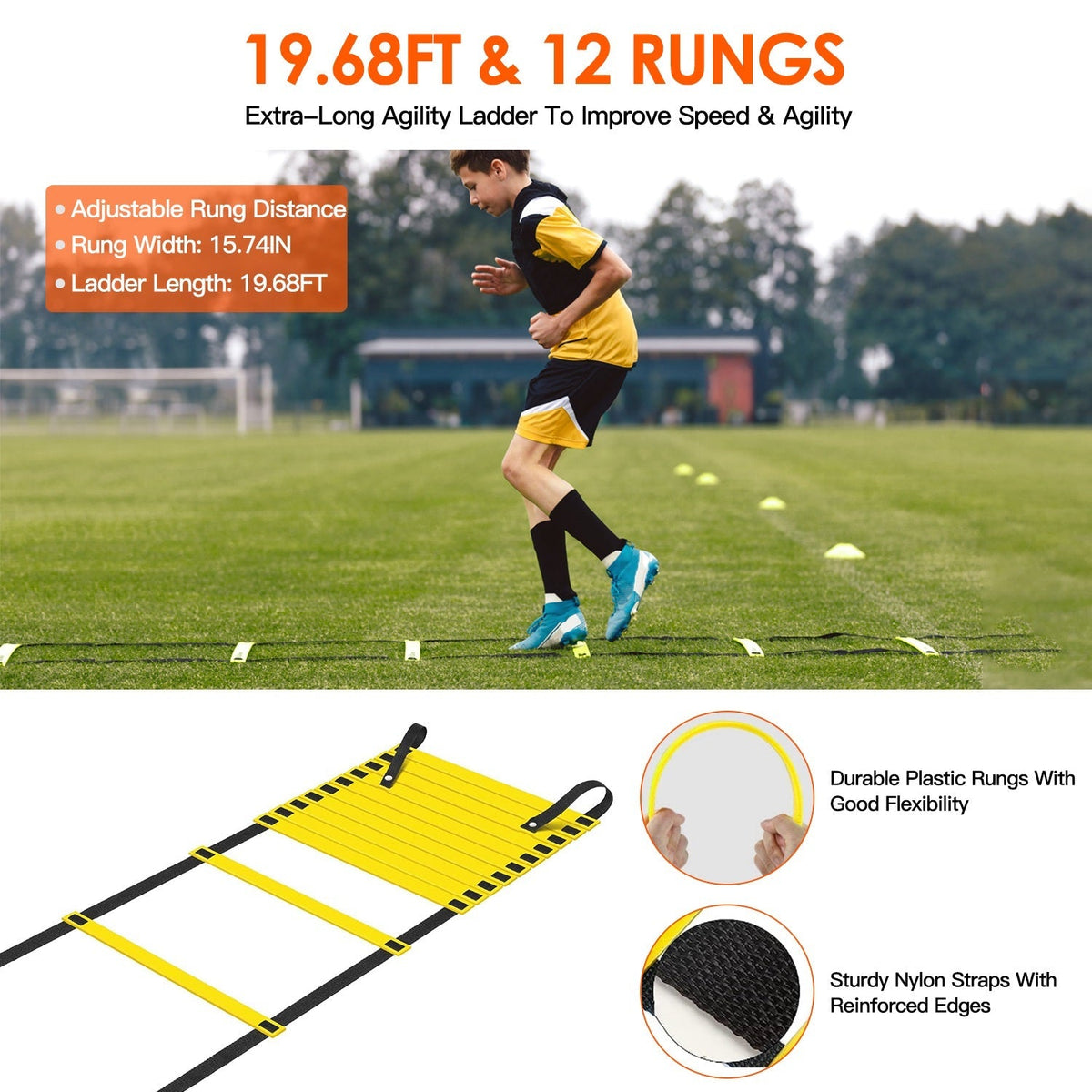 Kids' 4 x 3 Ft Soccer Training Goal & Agility Set