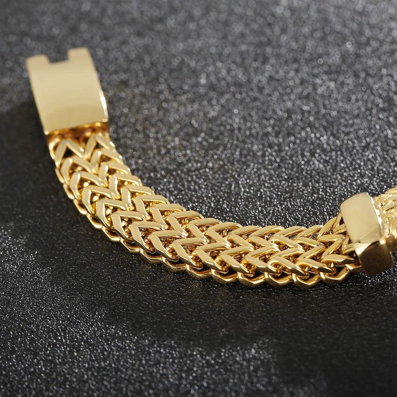 Men's Gold-Tone Mesh Link Bracelet