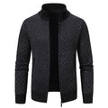 Men's Zip-Up Plaid Knit Cardigan